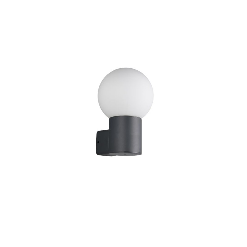 Trio-269860142 - Mures - Anthracite Wall Lamp with White Glass IP44