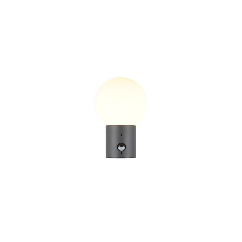 Trio-269869142 - Mures - Anthracite PIR Wall Lamp with White Glass IP44