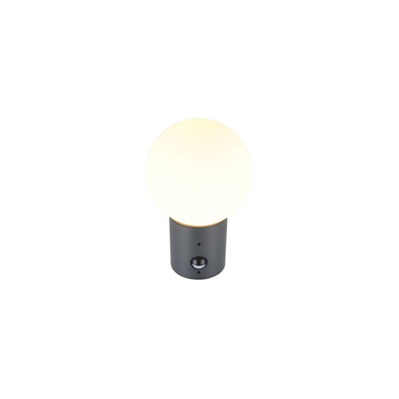 Trio-269869142 - Mures - Anthracite PIR Wall Lamp with White Glass IP44
