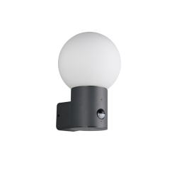 Mures - Anthracite PIR Wall Lamp with White Glass IP44