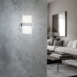 Platon - Brushed Aluminum LED Wall Lamp with White Diffuser