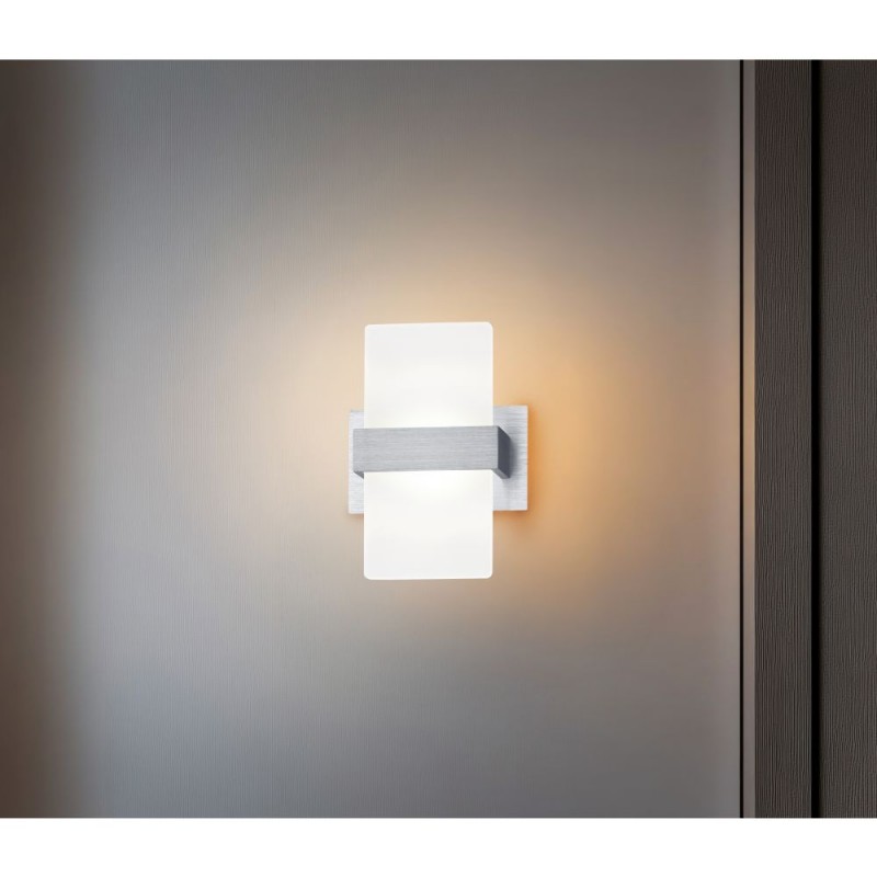 Trio-274670105 - Platon - Brushed Aluminum LED Wall Lamp with White Diffuser