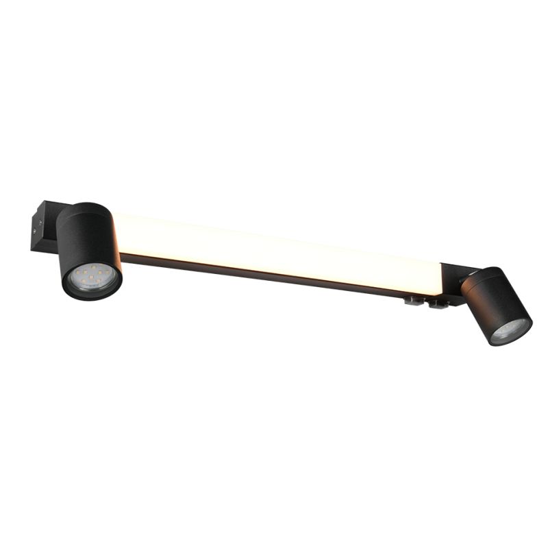 - Enrico - Matt Black CCT Wall Lamp with Spotlights IP44 Trio-281470332 - Enrico - Matt Black CCT Wall Lamp with Spotlights IP44