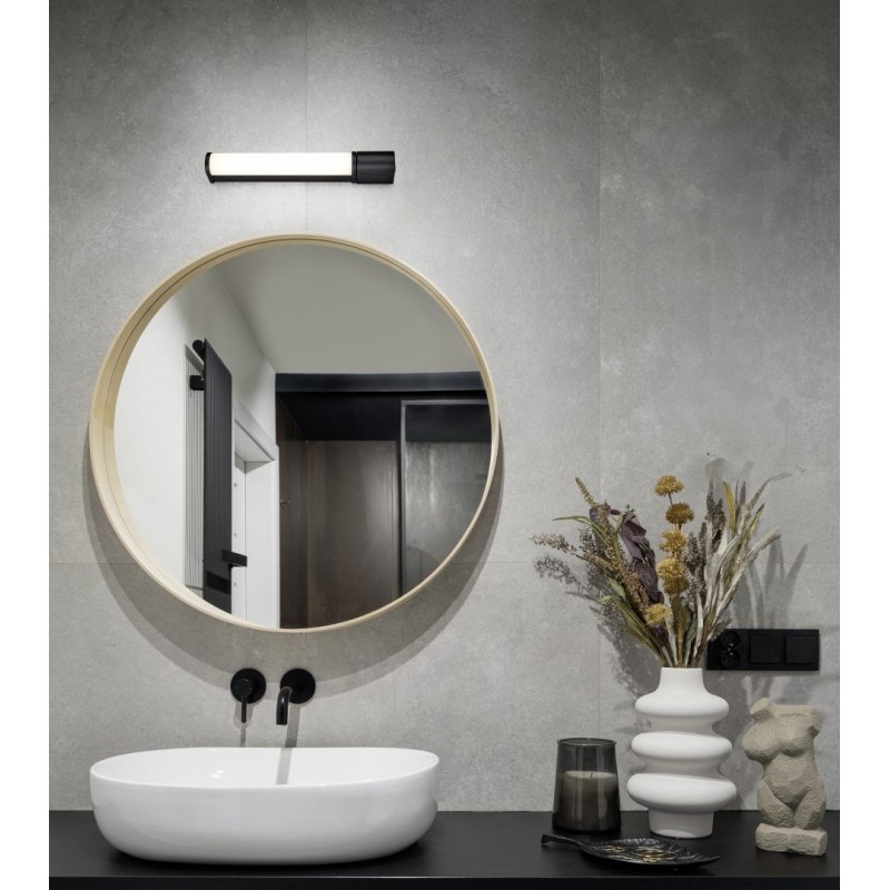 - Piera - Matt Black LED Wall Lamp with Shaver Socket 8W Trio-284074232 - Piera - Matt Black LED Wall Lamp with Shaver Socket 8W