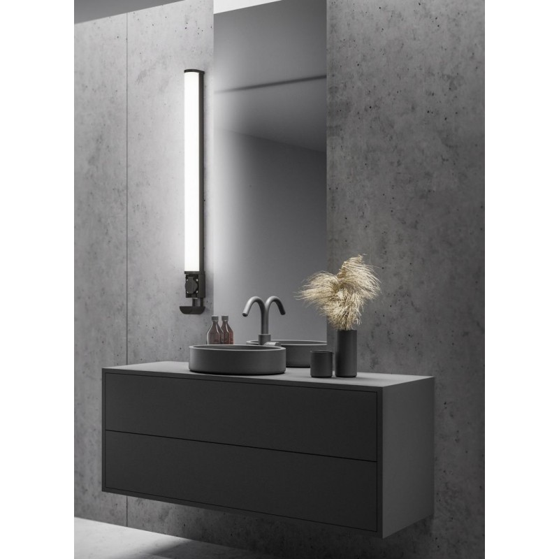 - Piera - Matt Black LED Wall Lamp with Shaver Socket 16W Trio-284077932 - Piera - Matt Black LED Wall Lamp with Shaver Socket 16W