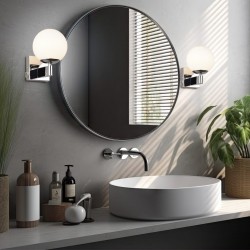 Kula - Chrome Wall Lamp with White Glass Globe IP44 Kula - Chrome Wall Lamp with White Glass Globe IP44