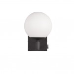 Kula - Black Wall Lamp with White Glass Globe IP44 Kula - Black Wall Lamp with White Glass Globe IP44
