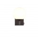 Trio-284270132 - Kula - Black Wall Lamp with White Glass Globe IP44