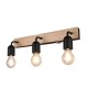 Trio-284470332 - Arturo - Black & Wooden 3 Light Wall Lamp IP44