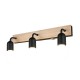 Trio-284470332 - Arturo - Black & Wooden 3 Light Wall Lamp IP44