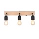 Trio-284470332 - Arturo - Black & Wooden 3 Light Wall Lamp IP44