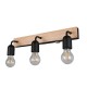 Trio-284470332 - Arturo - Black & Wooden 3 Light Wall Lamp IP44