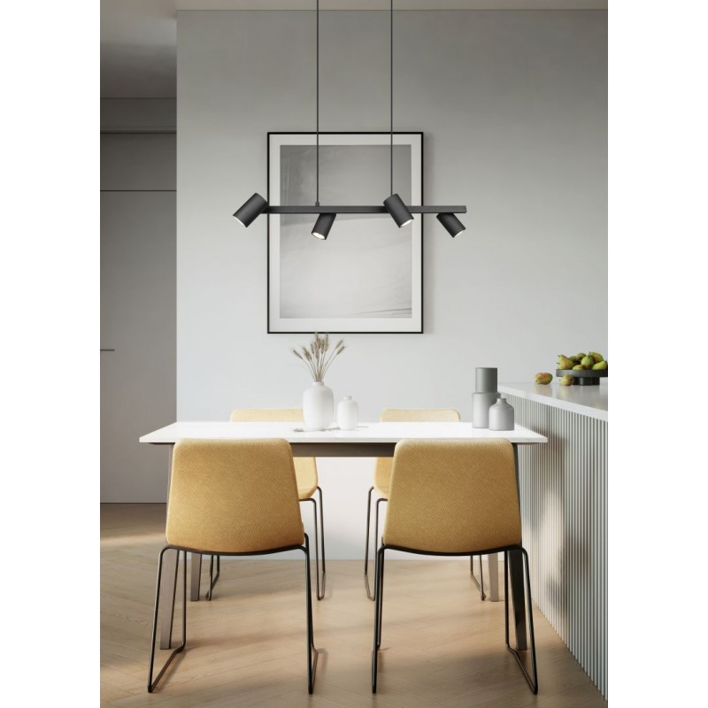Trio-302400432 - Marley - Matt Black 4 Light over Island Fitting