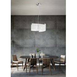 Signa - White 3 Light Pendant with White Glass with Clear Letters Signa - White 3 Light Pendant with White Glass with Clear Letters