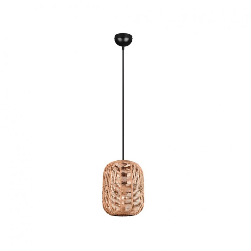 Trio-303000132 - Runa - Black Pendant with Brown Rope Ø 25 cm