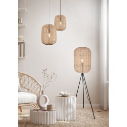 Runa - Black Pendant with Brown Rope Ø 35 cm Runa - Black Pendant with Brown Rope Ø 35 cm