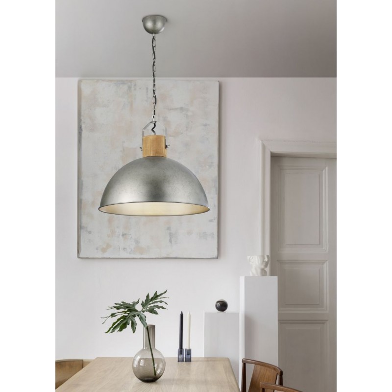 Trio-303400167 - Delhi - Antique Nickel & Wood Pendant