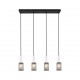 Trio-304300434 - Tosh - Black 4 Light over Island Fitting with White Wooden Details