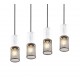 Trio-304300434 - Tosh - Black 4 Light over Island Fitting with White Wooden Details