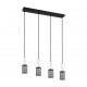 Trio-304300434 - Tosh - Black 4 Light over Island Fitting with White Wooden Details