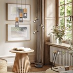 Tosh - Black 3 Light Cluster Pendant with Wooden Details Tosh - Black 3 Light Cluster Pendant with Wooden Details