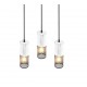 Trio-304330334 - Tosh - Black 3 Light Cluster Pendant with White Wooden Details