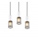 Trio-304330334 - Tosh - Black 3 Light Cluster Pendant with White Wooden Details