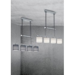 Garda - Matt Nickel 4 Light over Island Fitting with White Shade Garda - Matt Nickel 4 Light over Island Fitting with White Shade