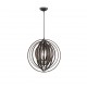 Trio-305900126 - Boolan - Black Pendant with Wooden Slats