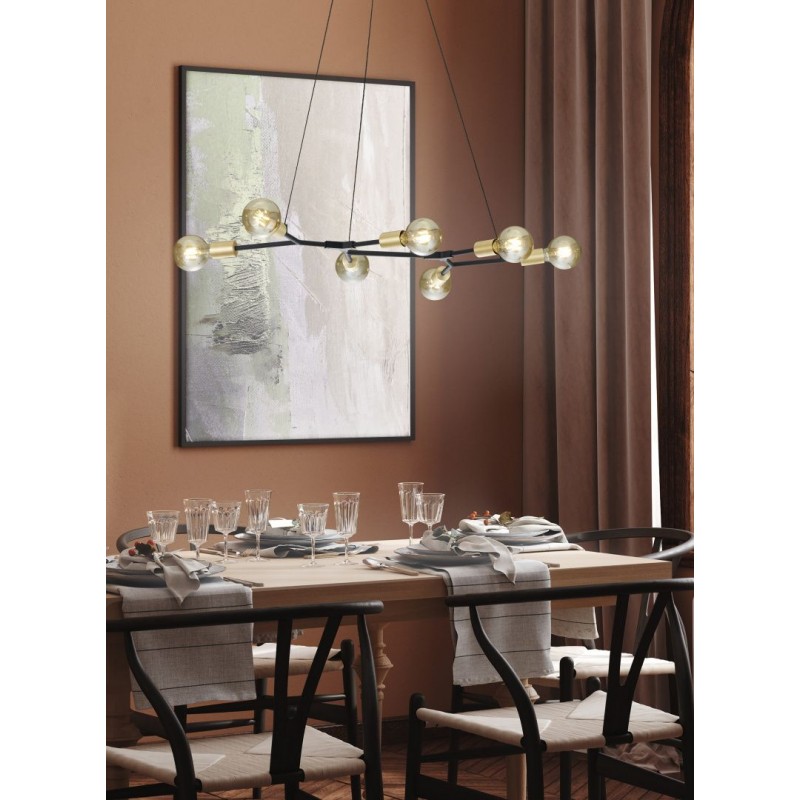 - Cross - Black & Gold 7 Light over Island Fitting Trio-306700732 - Cross - Black & Gold 7 Light over Island Fitting