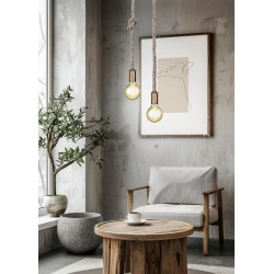 Rope - Rope Pendant with Old Brass Details Rope - Rope Pendant with Old Brass Details