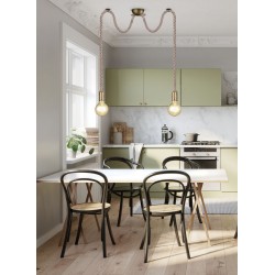 Rope - Rope 2 Light Cluster Pendant with Old Brass Details Rope - Rope 2 Light Cluster Pendant with Old Brass Details