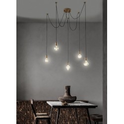 Cord - Antique Copper & Black 5 Light Spider Pendant Cord - Antique Copper & Black 5 Light Spider Pendant