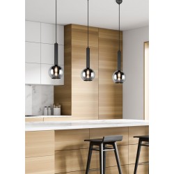 Clayton - Black Pendant with Smoked Mirrored Glass Clayton - Black Pendant with Smoked Mirrored Glass