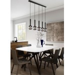 Clayton - Black 5 Light over Island Fitting with Smoked Mirrored Glass Clayton - Black 5 Light over Island Fitting with Smoked Mirrored Glass