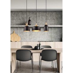 Chiraz - Black 3 Light over Island Fitting with Brass Details Chiraz - Black 3 Light over Island Fitting with Brass Details