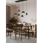 Chiraz - Black 6 Light over Island Fitting with Brass Details Chiraz - Black 6 Light over Island Fitting with Brass Details