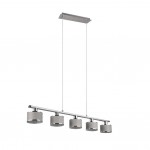 Kaprun - Chrome 5 Light over Island Fitting with Grey Shades Kaprun - Chrome 5 Light over Island Fitting with Grey Shades