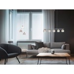 Kaprun - Chrome 5 Light over Island Fitting with Grey Shades Kaprun - Chrome 5 Light over Island Fitting with Grey Shades