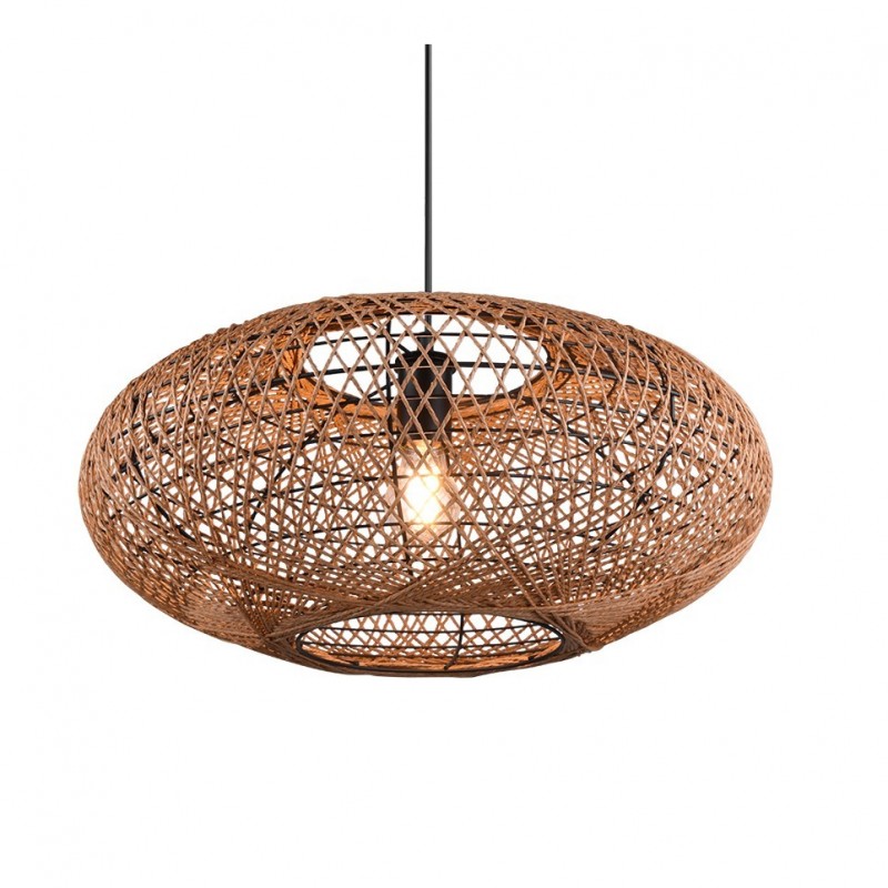 - Hedda - Black Pendant with Rope Shade Trio-312300136 - Hedda - Black Pendant with Rope Shade