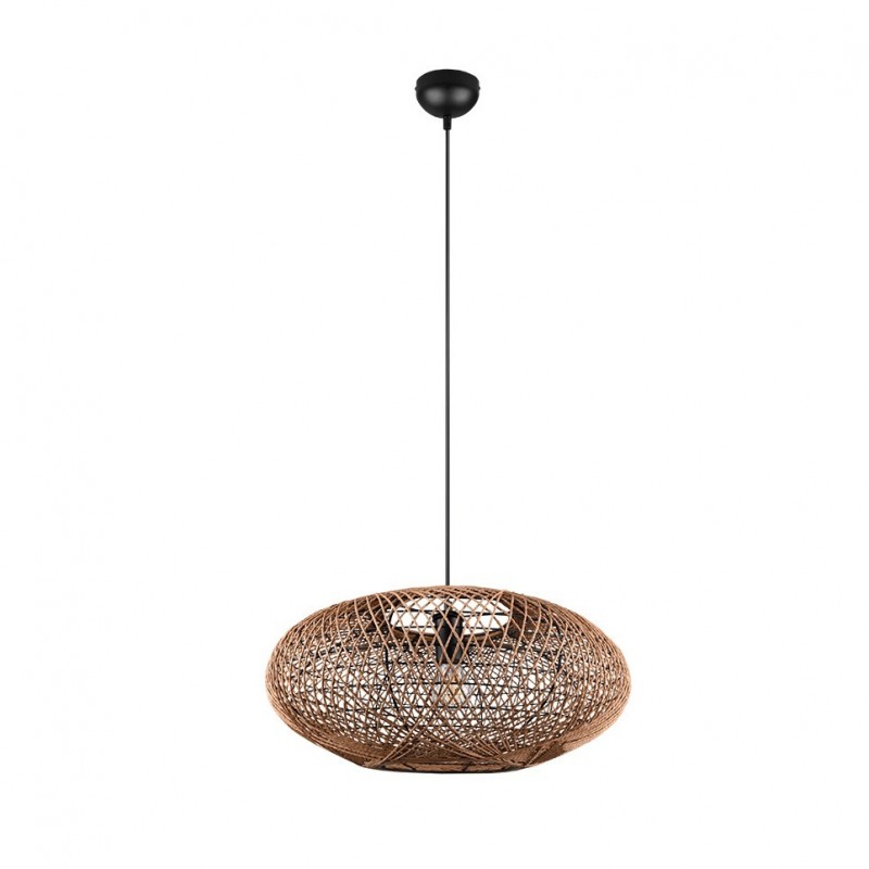 - Hedda - Black Pendant with Rope Shade Trio-312300136 - Hedda - Black Pendant with Rope Shade