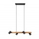 - Marley - Wooden & Matt Black 4 Light over Island Fitting Trio-312490432 - Marley - Wooden & Matt Black 4 Light over Island Fitting