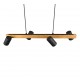- Marley - Wooden & Matt Black 4 Light over Island Fitting Trio-312490432 - Marley - Wooden & Matt Black 4 Light over Island Fitting
