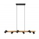 - Marley - Wooden & Matt Black 6 Light over Island Fitting Trio-312490632 - Marley - Wooden & Matt Black 6 Light over Island Fitting