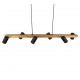 - Marley - Wooden & Matt Black 6 Light over Island Fitting Trio-312490632 - Marley - Wooden & Matt Black 6 Light over Island Fitting
