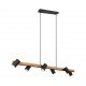 - Marley - Wooden & Matt Black 6 Light over Island Fitting Trio-312490632 - Marley - Wooden & Matt Black 6 Light over Island Fitting