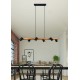 - Marley - Wooden & Matt Black 6 Light over Island Fitting Trio-312490632 - Marley - Wooden & Matt Black 6 Light over Island Fitting