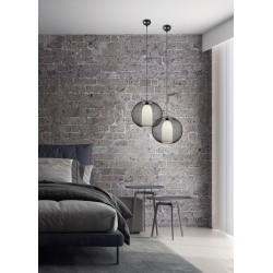 Filo - Black Pendant with White Glass & Black Mesh Shade Filo - Black Pendant with White Glass & Black Mesh Shade