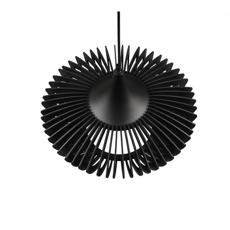 Trio-315900132 - Colino - Black Pendant with Black Wooden Slats