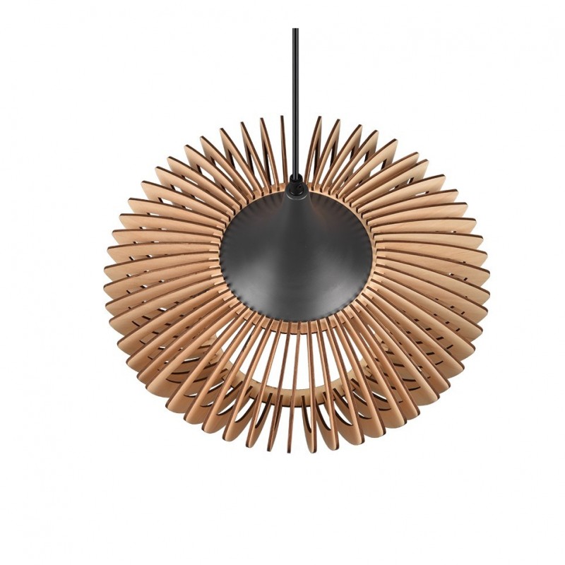 Trio-315900142 - Colino - Anthracite Pendant with Natural Wooden Slats